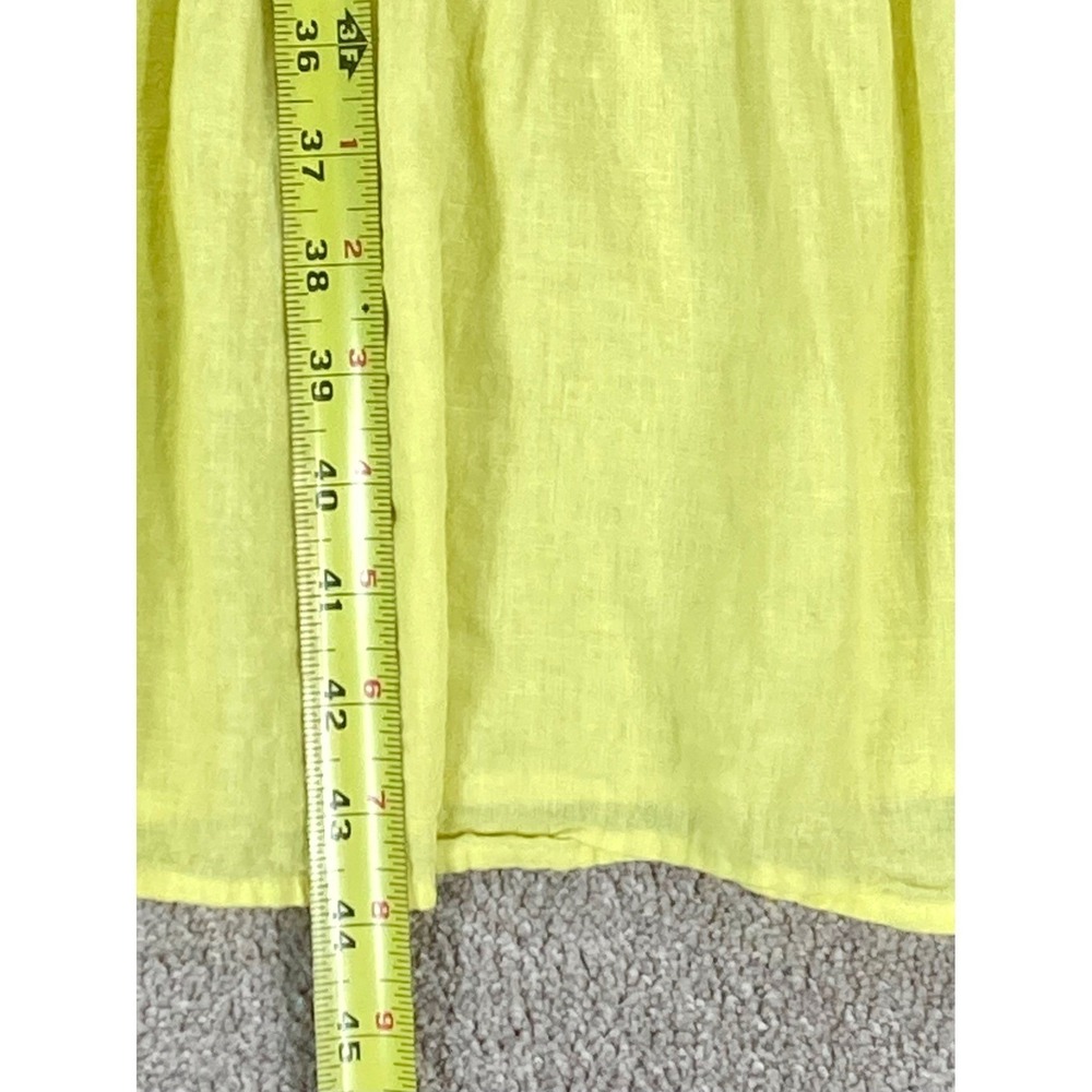 Banana Republic Linen Tiered Maxi Dress Womens 4 Yellow Smocked Resortwear Chic - Picture 10 of 11